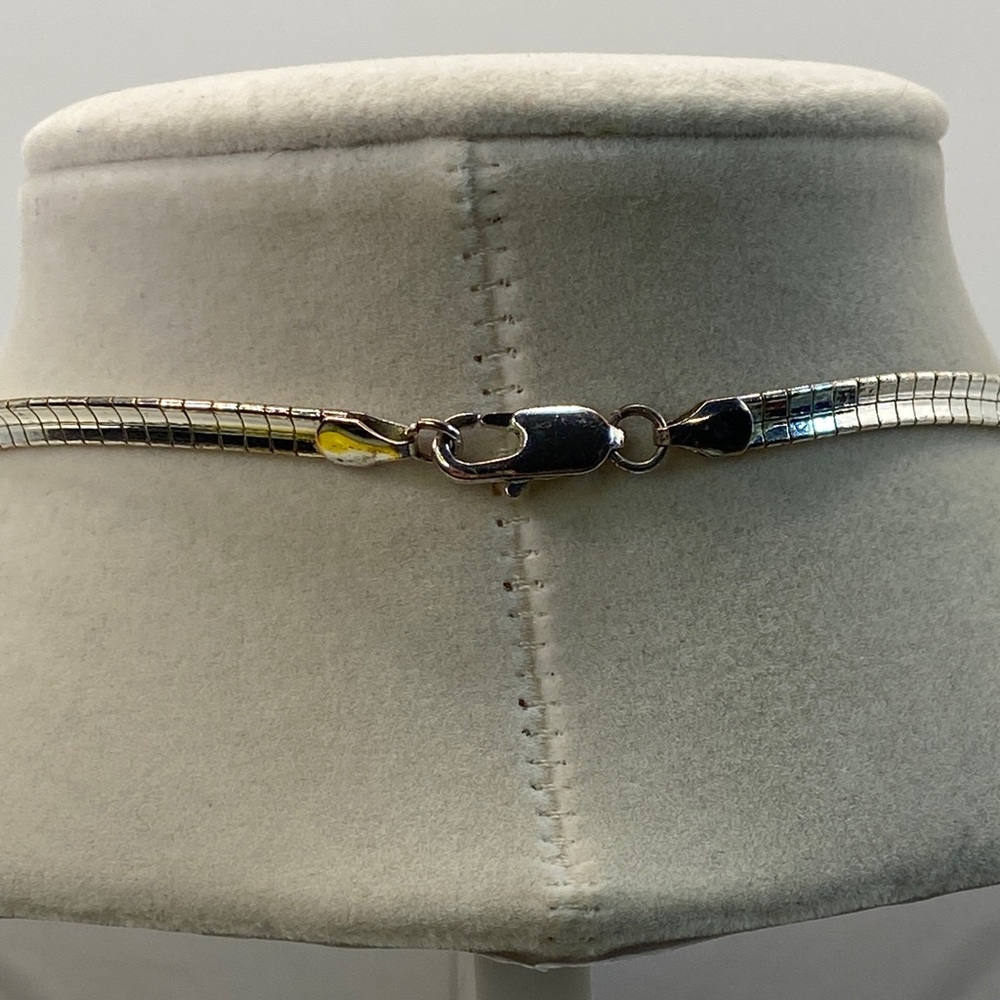 Vintage Dragonfly with Abalone Inlaid Shell Wings Pendant Silver Omega Necklace - Picture 5 of 13